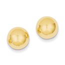 14k Gold Polished 10 mm Ball Post Earrings