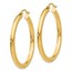 14k Gold Polished 3 mm Round Hoop Earrings