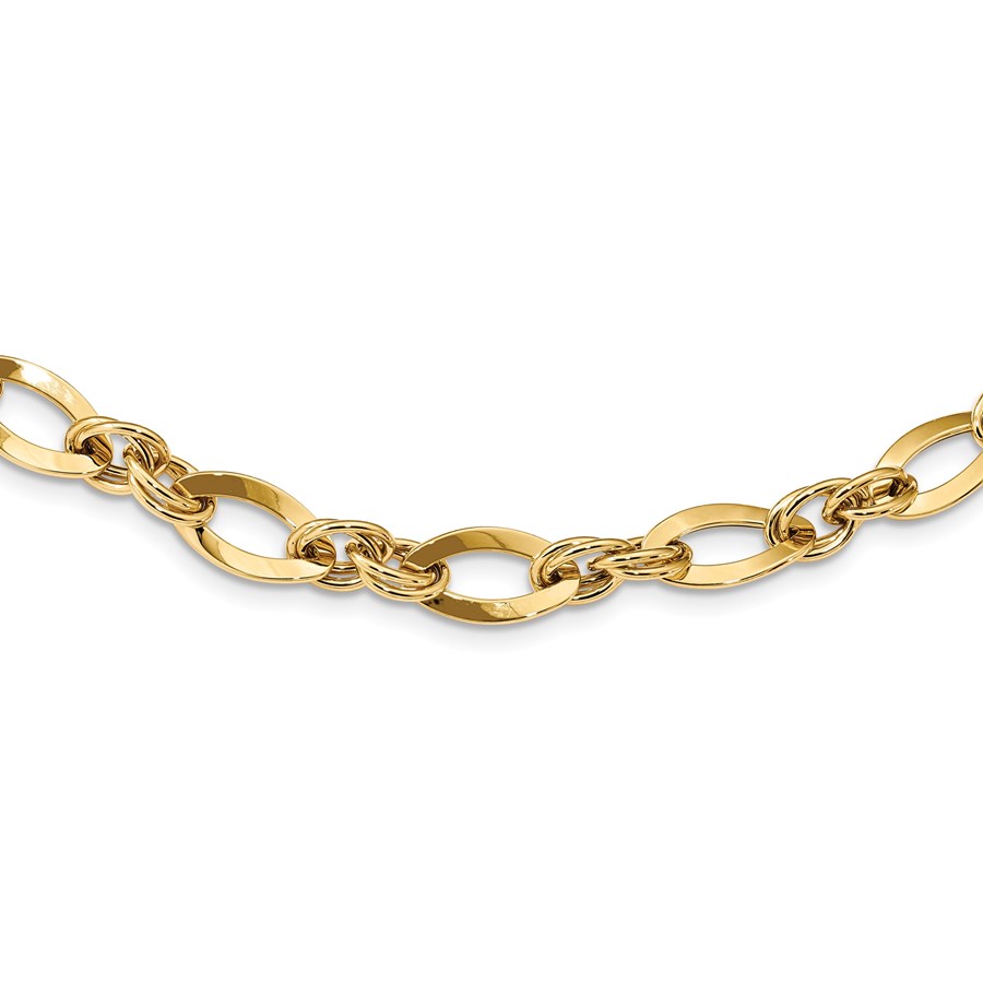 14k Gold Polished Fancy Link Bracelet