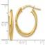 14K Gold Polished Textured Oval Hoop Earrings - 23 mm