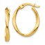 14k Gold Polished Twisted Oval Hoop Earrings