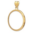 14K Gold Prong Diamond-Cut Coin Bezel - 22 millimeter