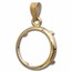 14K Gold Prong Polished Coin Bezel - 14 mm