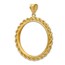 14K Gold Prong Rope Polished Coin Bezel - 22 millimeter