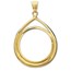 14K Gold Prong Tear Drop Coin Bezel - 32 mm