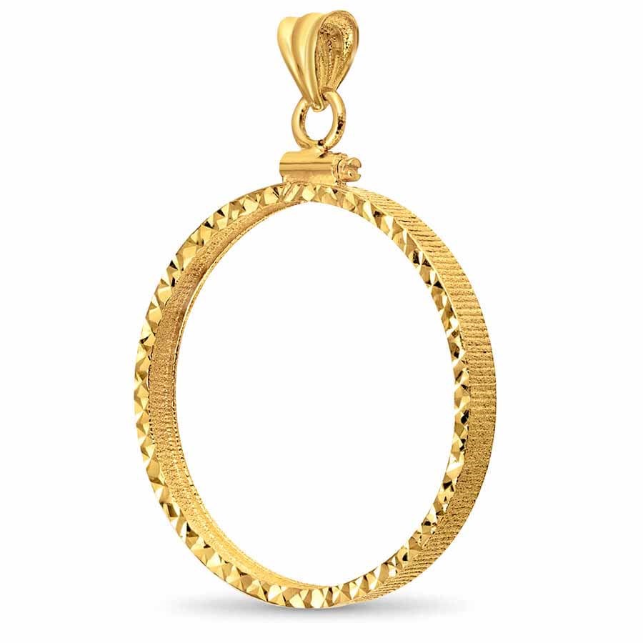 14K Gold Screw-Top D/C Coin Bezel - 30 mm