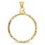 14K Gold Screw-Top Diamond-cut Coin Bezel - 16.5 mm