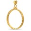 14K Gold Screw-Top Diamond-cut Coin Bezel - 16.5 mm