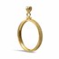 14K Gold Screw-Top Plain-Front Coin Bezel - 16 mm