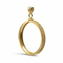 14K Gold Screw-Top Plain-Front Coin Bezel - 20 mm