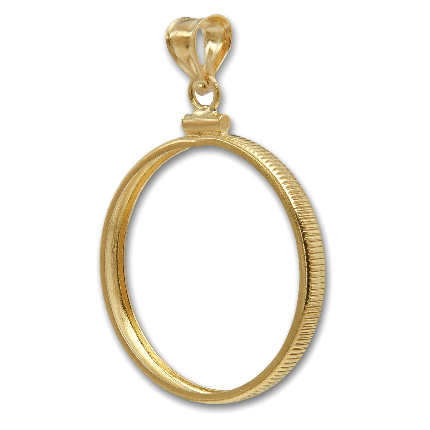 14K Gold Screw-Top Plain-Front Coin Bezel 21.6 mm ($5 U.S. Gold)