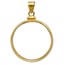 14K Gold Screw-Top Plain-Front Coin Bezel - 22 mm