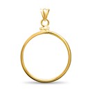 14K Gold Screw-Top Plain-Front Coin Bezel - 25.1 mm