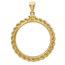 14K Gold Screw-Top Rope Polished Coin Bezel - 17.8 mm