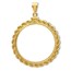 14K Gold Screw-Top Rope Polished Coin Bezel - 21.6 mm