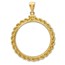 14K Gold Screw-Top Rope Polished Coin Bezel - 27 mm