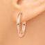 14k Hollow Rose Gold Hinged Hoop Earrings