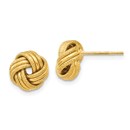 14K Knot Polished D/C Post Earrings - 8 mm