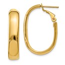 14k Omega Back Oval Hoop Earrings