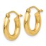 14k Polished 14 mm Lightweight Round Hoop Earrings