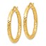 14K Polished and Textured Hoop Earrings - 30 mm