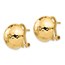 14K Polished Button Omega Back Earrings - 14.95 mm