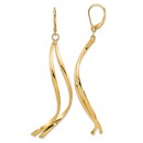 14K Polished Leverback Earrings - 73.25 mm