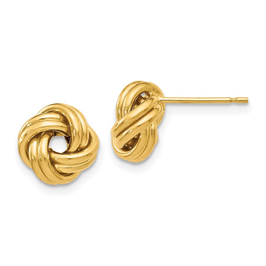 14K Polished Love Knot Post Earrings - 9.25 mm