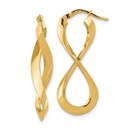 14K Polished L&R Eternity Hoop Earrings - 13.75 mm