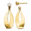 14k Polished Oval Dangle with Zirconia Stud Earring Jackets