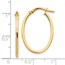 14K Polished Oval Hoop Earrings - 27 mm