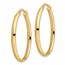 14K Polished Oval Hoop Earrings - 34 mm