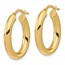 14K Polished Oval Hoops - 10.69 mm