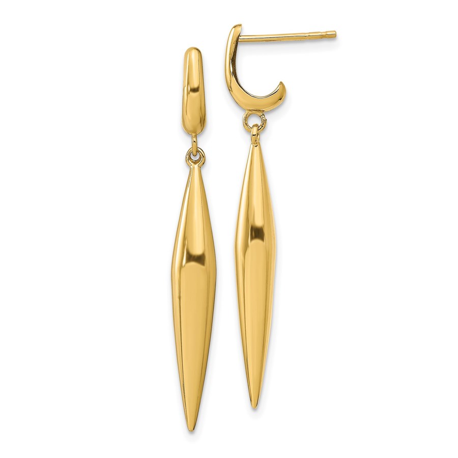 14K Polished Post Dangle Earrings - 41.6 mm