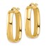 14K Polished Squared Oval Hoop Earrings - 28 mm