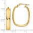 14K Polished Squared Oval Hoop Earrings - 28 mm