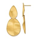 14K Polished Textured Post Dangle Earrings - 43.93 mm