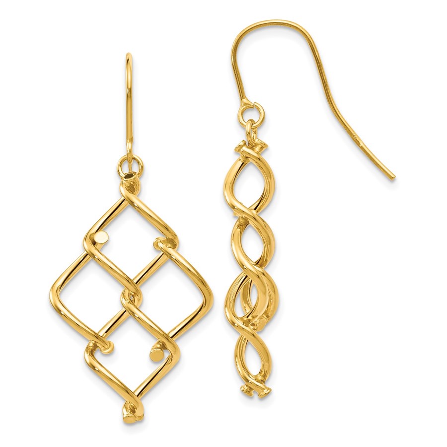 Buy 14K Polished Twisted Dangle Earrings - 38 mm | APMEX