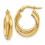 14K Polished Twisted Double Hoop Earrings - 17 mm