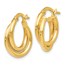 14K Polished Twisted Double Hoop Earrings - 17 mm