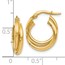 14K Polished Twisted Double Hoop Earrings - 17 mm