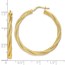 14K Polished Twisted Textured Hoop Earrings - 39.4 mm