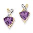 14k & Rhodium Amethyst and White Topaz Trillion Post Earrings