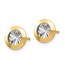 14K Rhodium and Polished and D/C Post Earrings - 8 mm