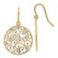 14k & Rhodium Diamond-cut Filigree Circle Wire Earrings