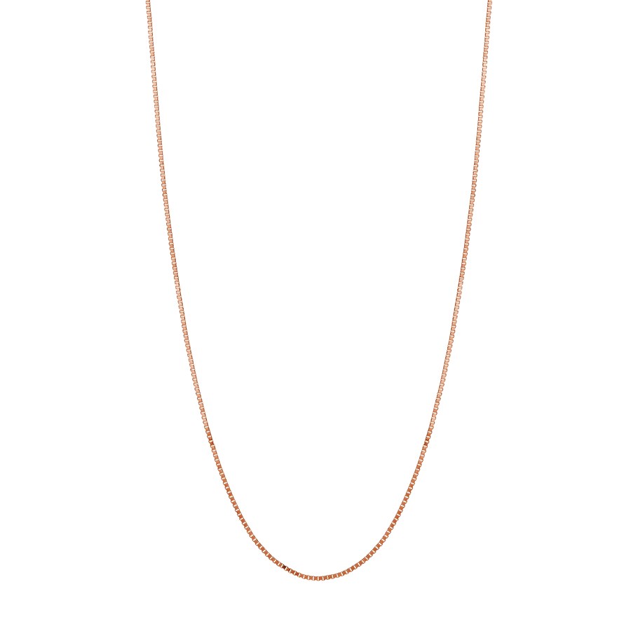 14K Rose Gold 0.66 mm Box Chain w/ Lobster Clasp - 18 in.