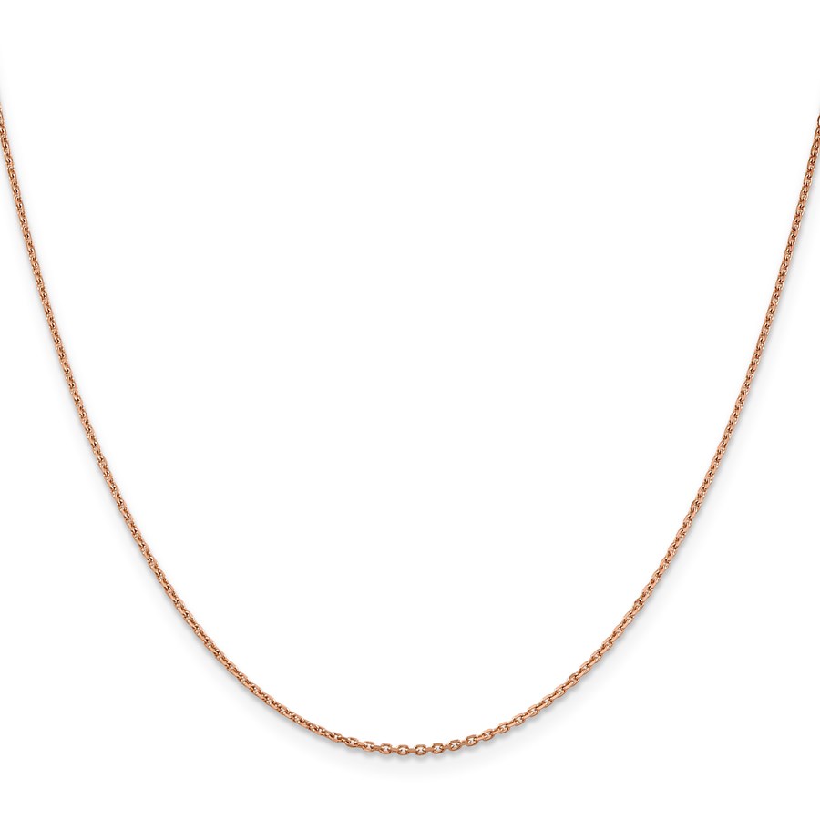 14k Rose Gold 1.4 mm Diamond-cut Cable Chain Necklace - 20 in.