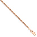 14k Rose Gold 1.75 mm Diamond Cut Rope Chain - 8 in.