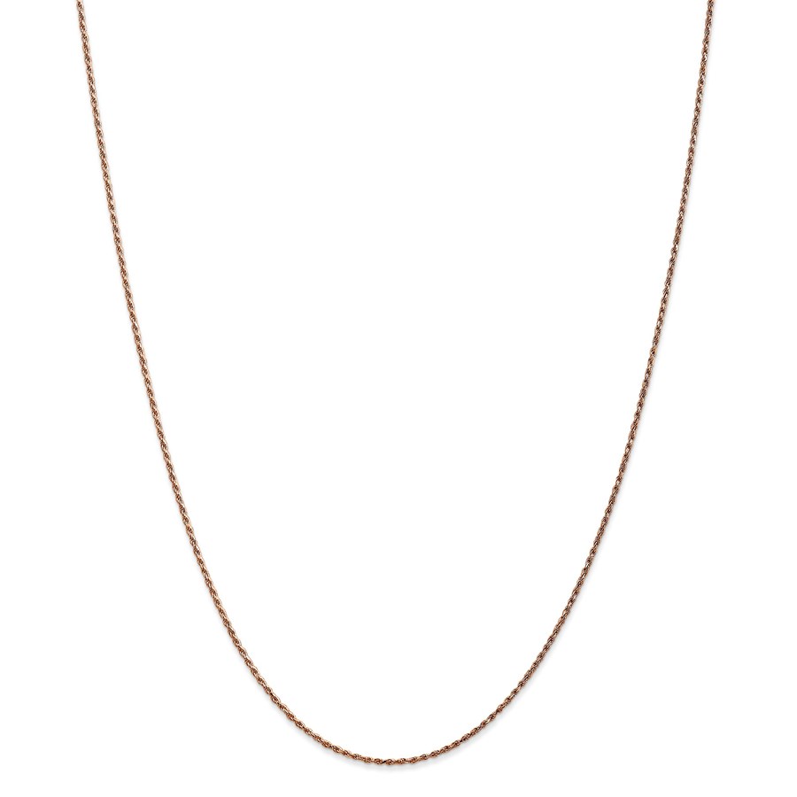 14k Rose Gold 1 mm Diamond-cut Rope Necklace - 18 in.