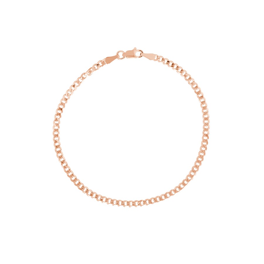 14K Rose Gold 2.7 mm Curb Chain w/ Lobster Clasp - 7.25 in.